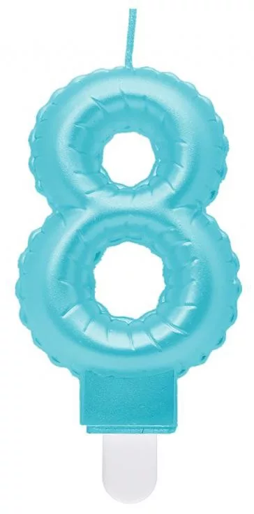 Sviečka č.8 balón modrá
