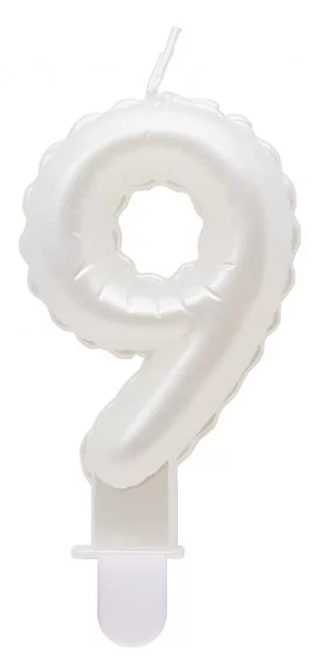 Sviečka č.9 balón biela
