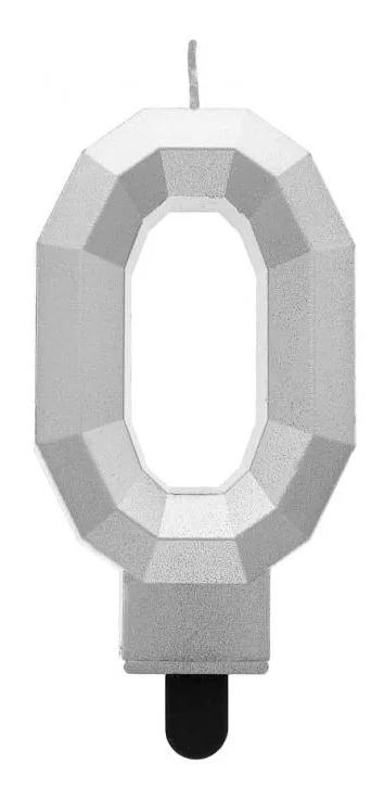 Sviečka č.0 diamant strieborná