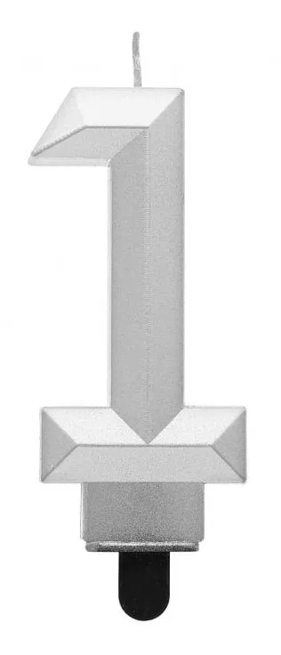 Sviečka č.1 diamant strieborná