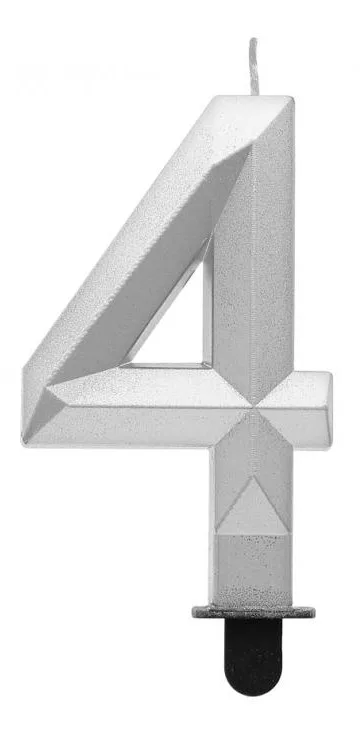 Sviečka č.4 diamant strieborná