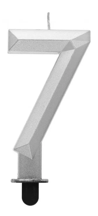 Sviečka č.7 diamant strieborná