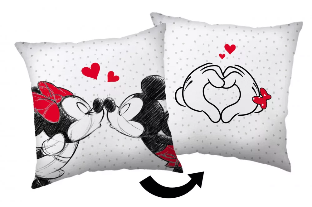 Vankúšik 40x40 MICKEY + MINNIE srdiečka