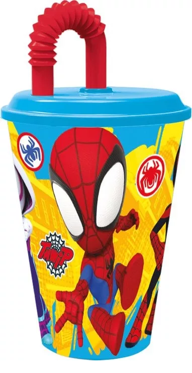 Plastový pohár so slamkou SPIDERMAN baby