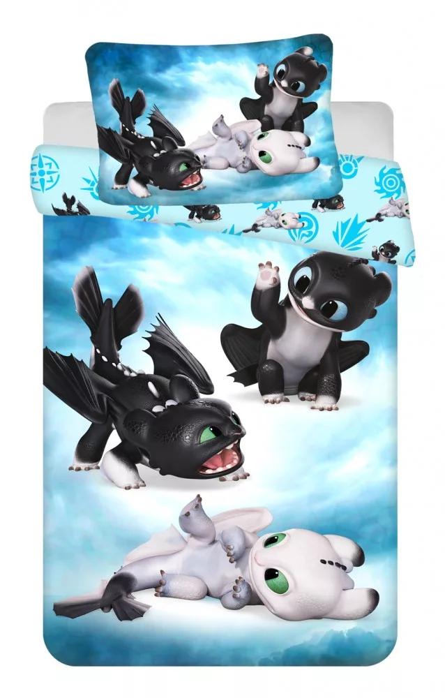 Obliečky do postieľky 100x135 AKO VYCVIČIŤ DRAKA baby