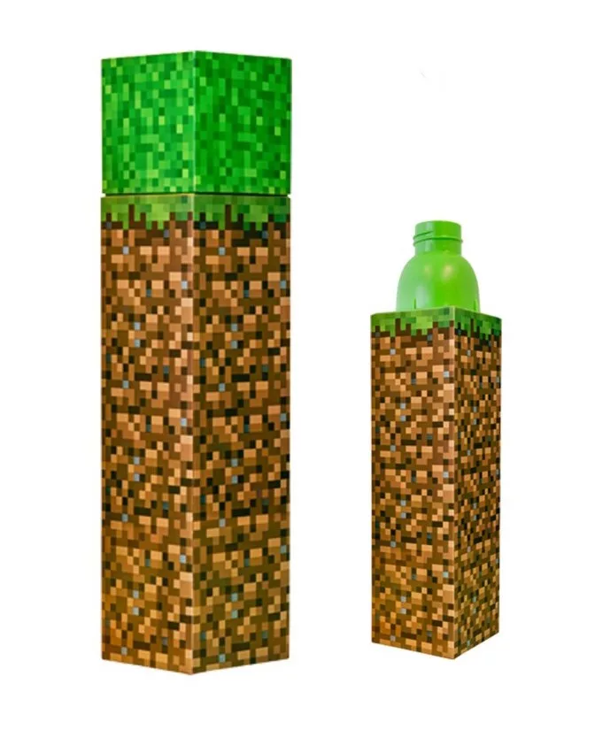 Hranatá fľaša MINECRAFT hnedá 650ml