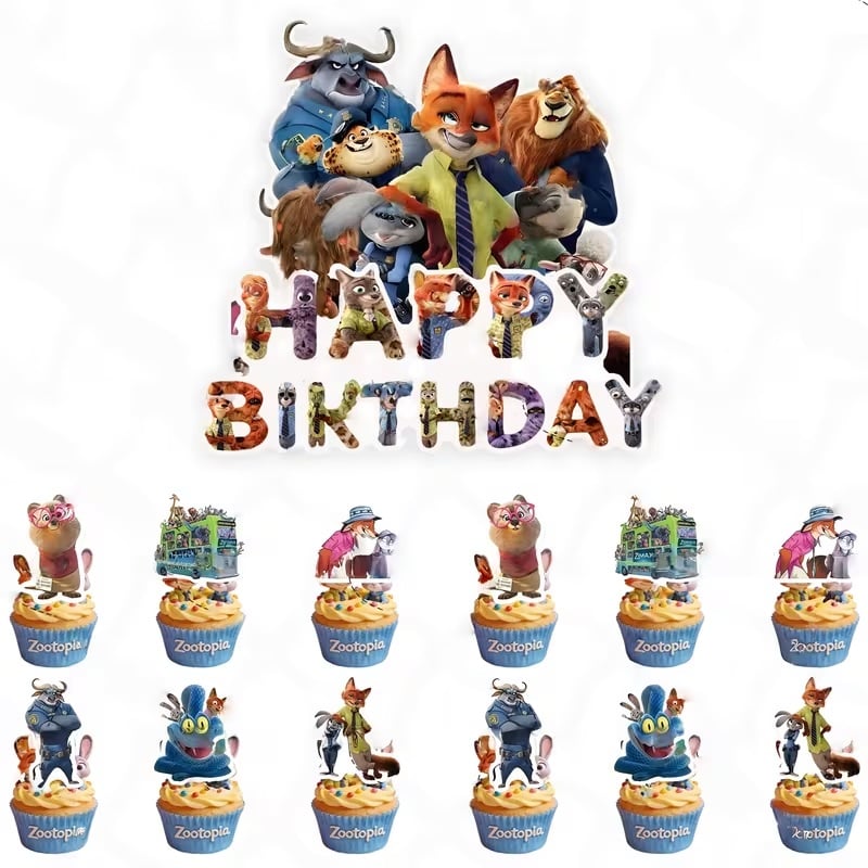 Tortový zápich ZOOTROPOLIS (13ks)