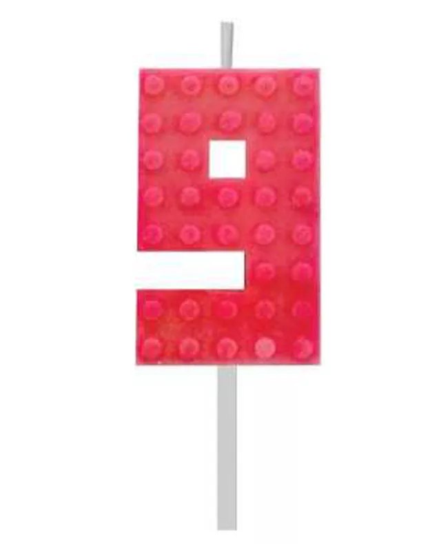 Sviečka č.9 lego červená