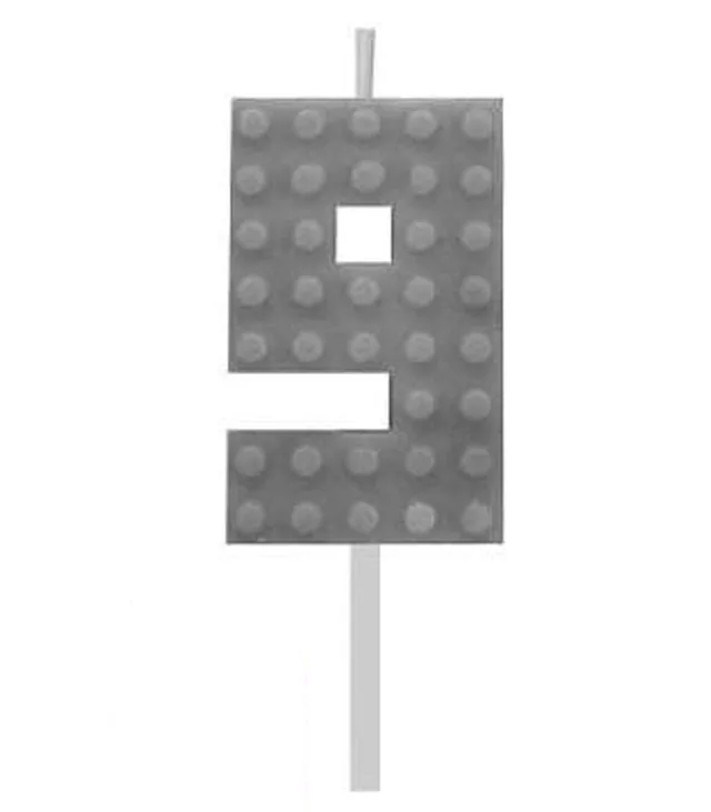 Sviečka č.9 lego šedá