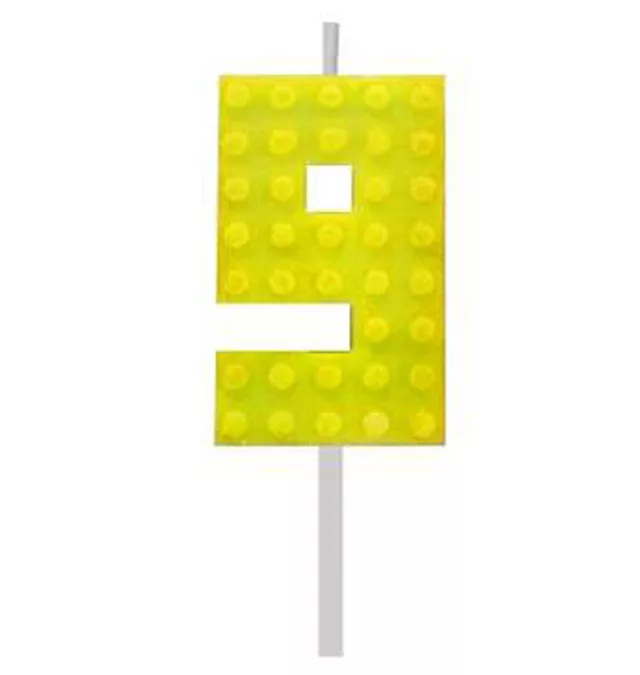 Sviečka č.9 lego žltá