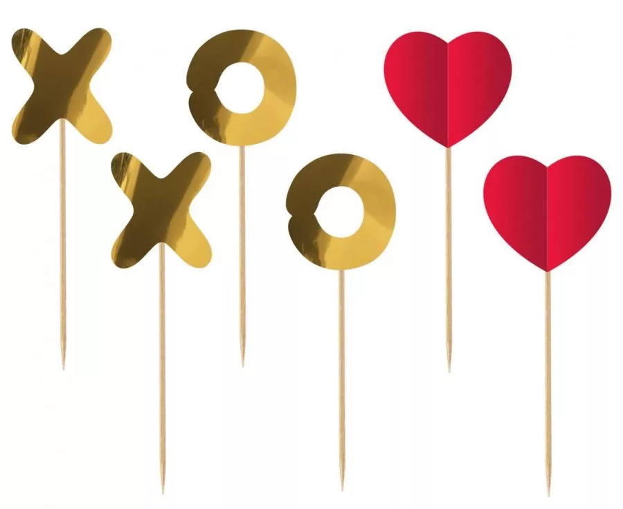 Tortový zápich XOXO (6ks)