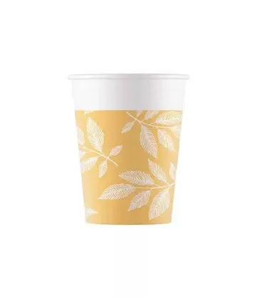 Papierový pohár 200ml LÍSTKY orange