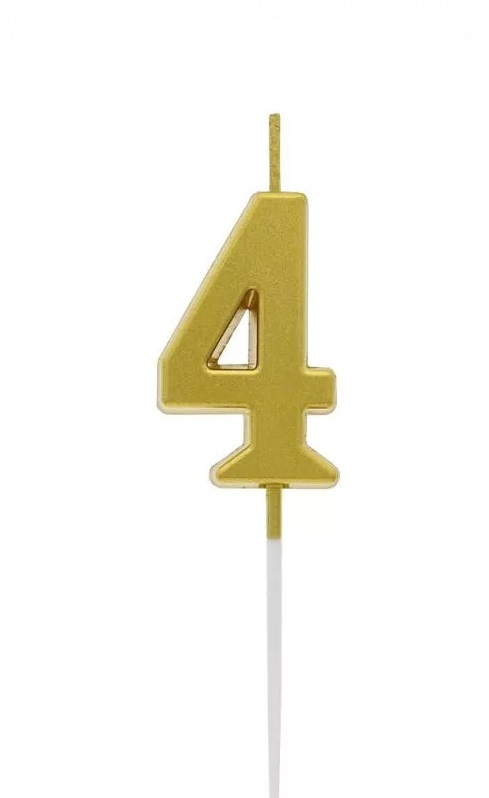 Sviečka zlatá č.4
