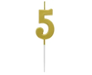 Sviečka zlatá č.5
