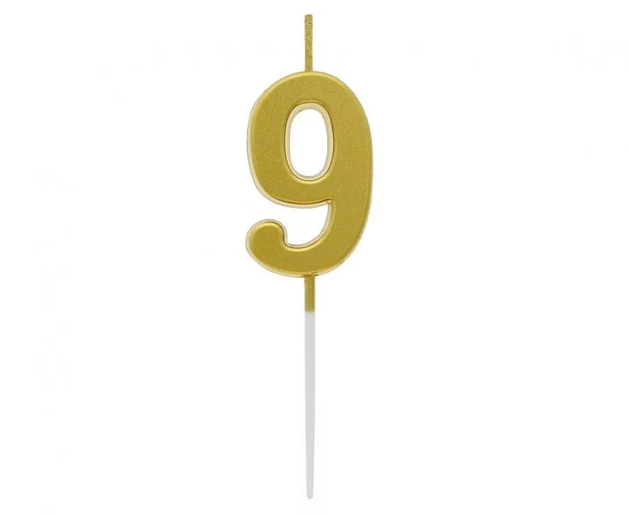 Sviečka zlatá č.9