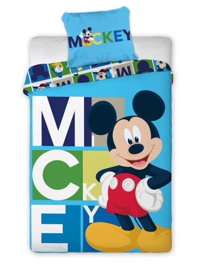 Obliečky 140x200+63x63 MICKEY MOUSE kocky