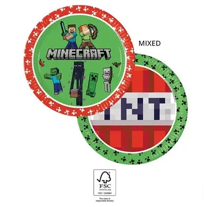 Papierový tanier 23cm MINECRAFT (8ks)