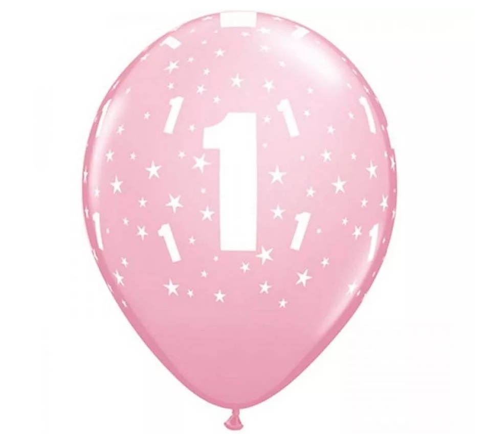 Balóny NARODENINY 1r. pink (6ks)