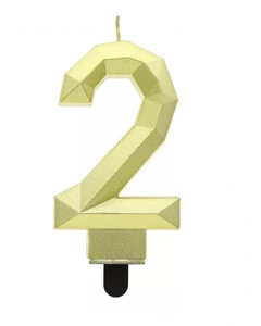 Sviečka č.2 diamant zlatá