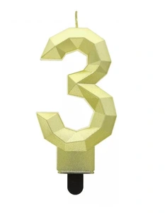Sviečka č.3 diamant zlatá