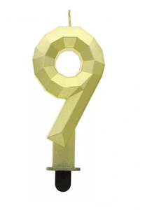 Sviečka č.9 diamant zlatá