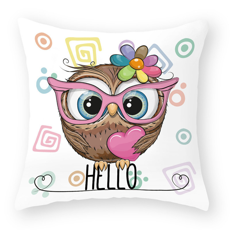 Obliečka na vankúšik 45x45 SOVIČKA hello