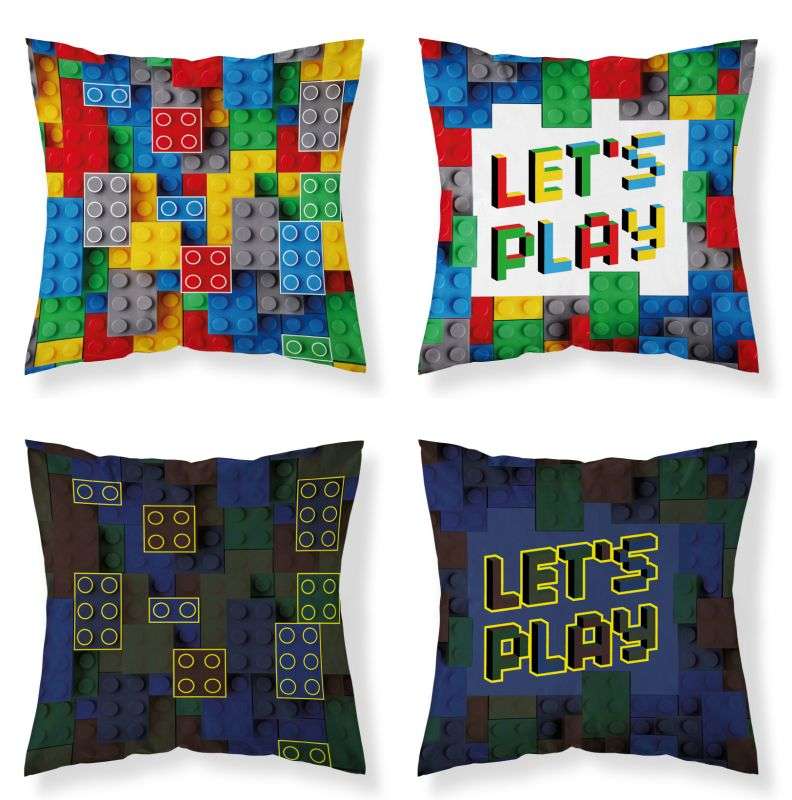 Obliečka na vankúšik 40x40 LEGO kocky svietiaci