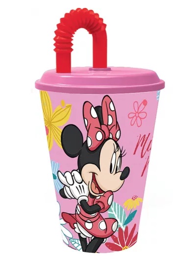 Plastový pohár so slamkou MINNIE kvety