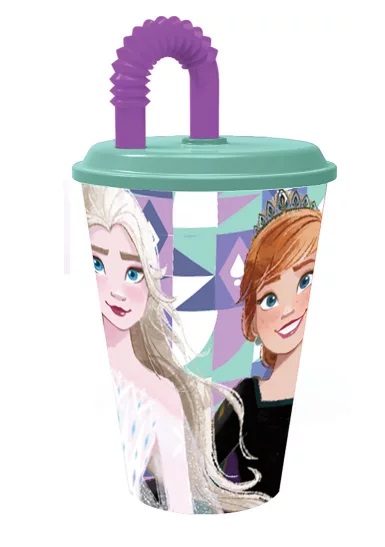 Plastový pohár so slamkou FROZEN 