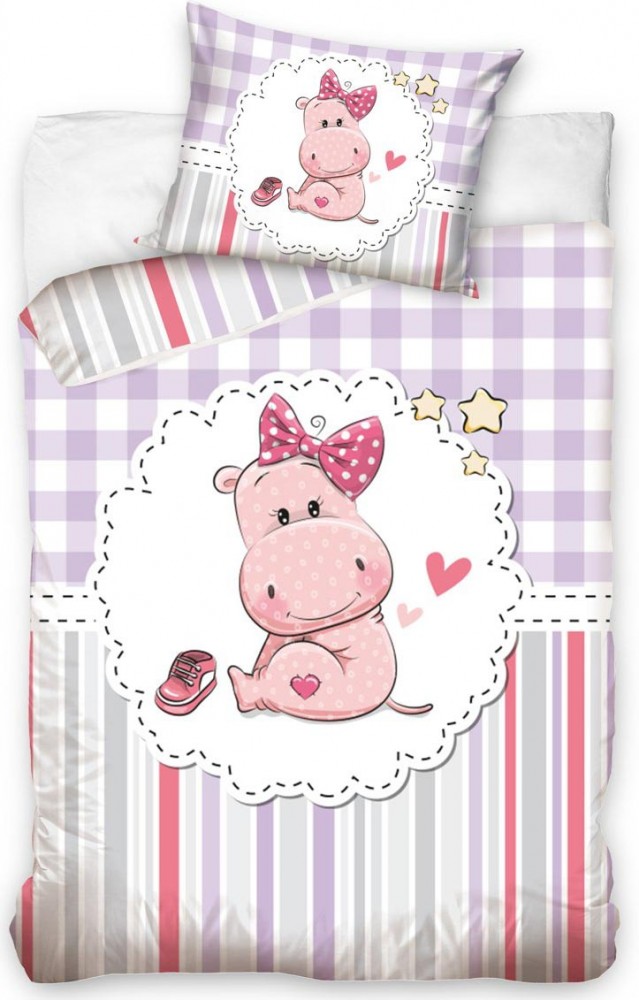 Obliečky do postieľky 100x135 HROŠIA SLEČNA