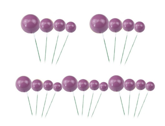 Tortový zápich GULIČKY fialové (20ks)