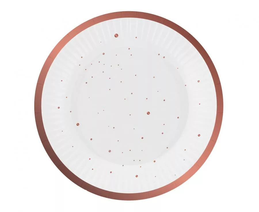 Papierový tanier 18cm ZLATO ružové