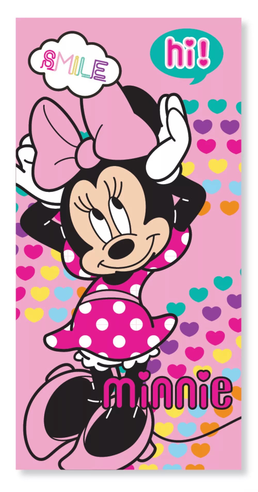 Osuška 70x137 MINNIE srdiečka - rýchloschnúca