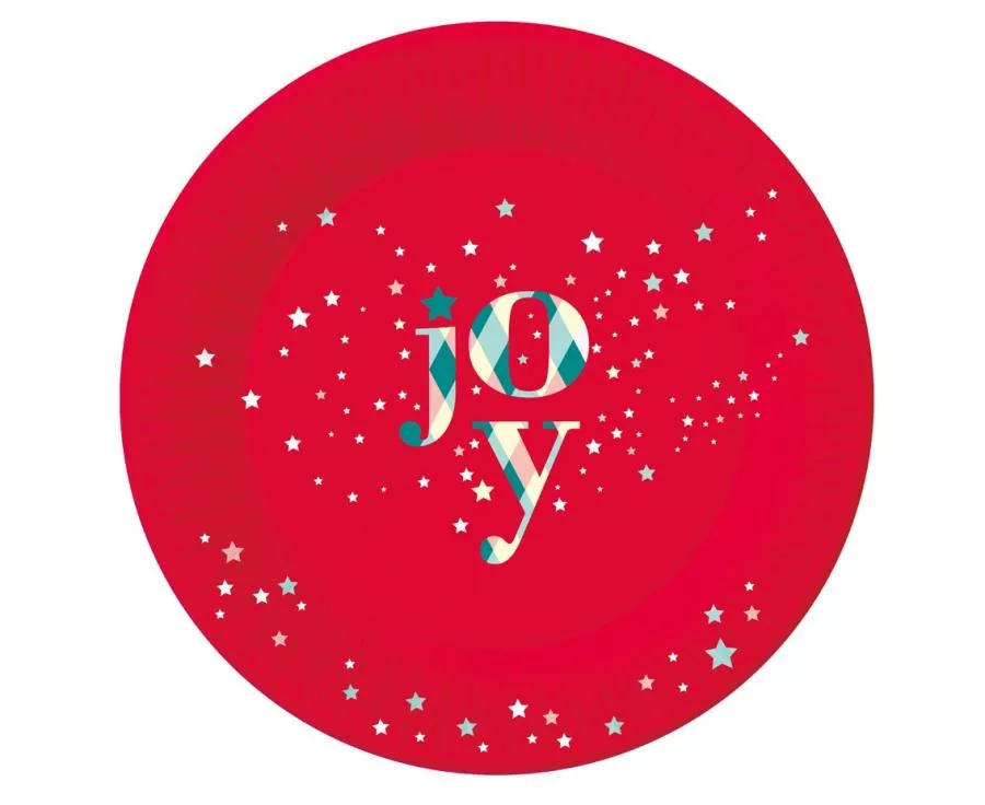 Papierový tanier 18cm JOY red (6ks)