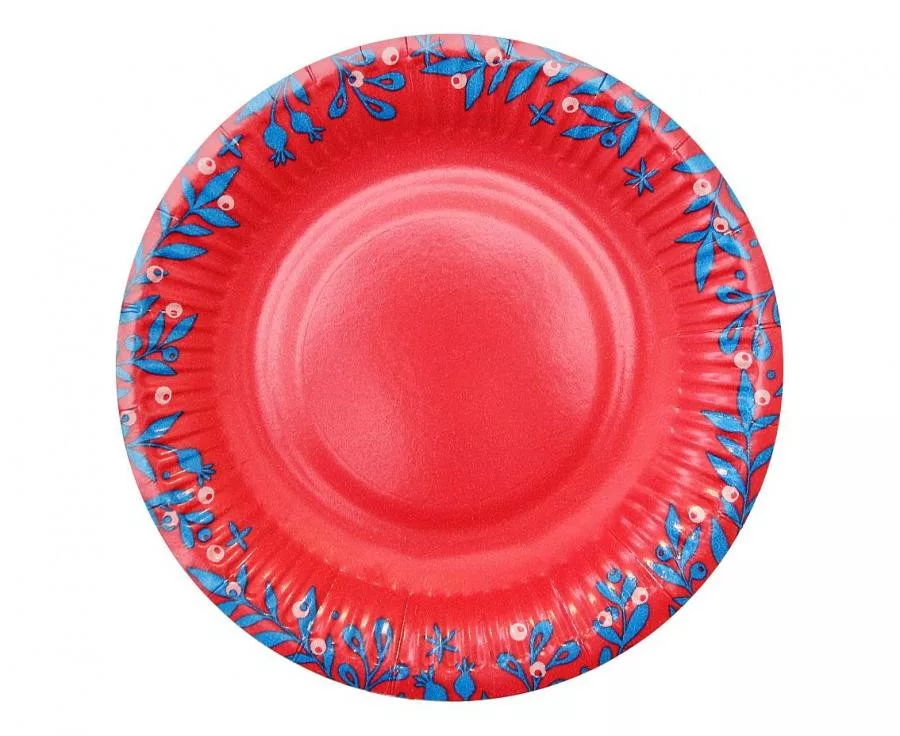 Papierový tanier 18cm MAK červený (6ks)
