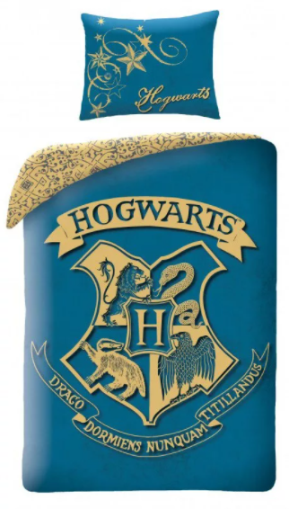 Obliečky 140x200 HARRY POTTER znak na modrom