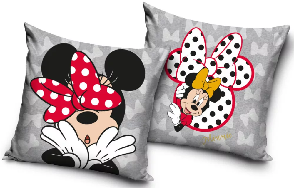 Obliečka na vankúšik 40x40 MINNIE na šedom