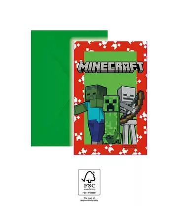 Pozvánka (6ks) MINECRAFT
