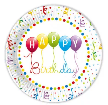 Papierový tanier 23cm HAPPY BIRTHDAY