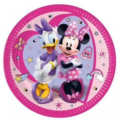 Papierový tanier 23cm MINNIE ružový
