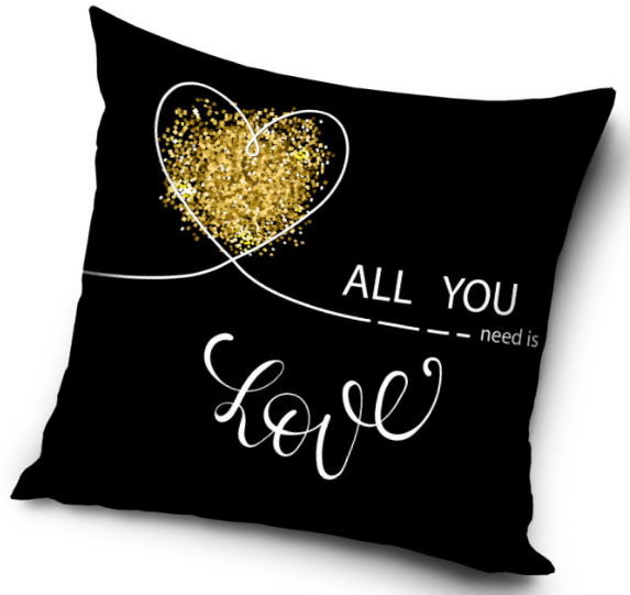 Obliečka na vankúšik 40x40 LOVE čierna