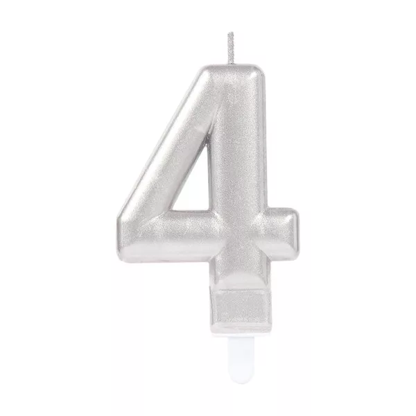 Sviečka č.4 strieborná