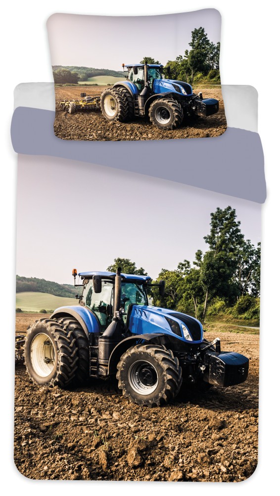 Obliečky do postieľky 100x135 TRAKTOR modrý