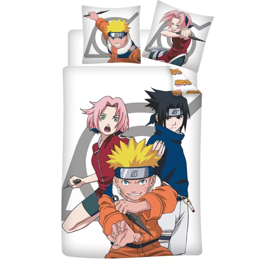 Obliečky 140x200+65x65 NARUTO na bielom