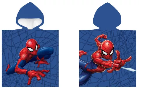 Pončo 50x100 SPIDERMAN tmavomodré