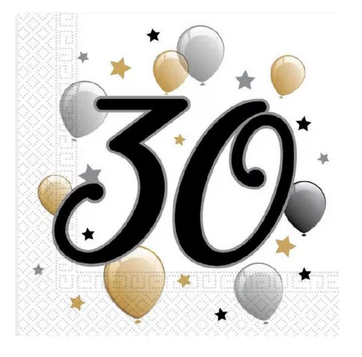 Servítky (20ks) "30" balóniky