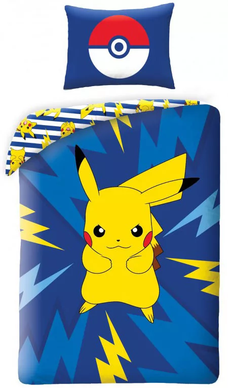 Obliečky 140x200 POKÉMON na modrom