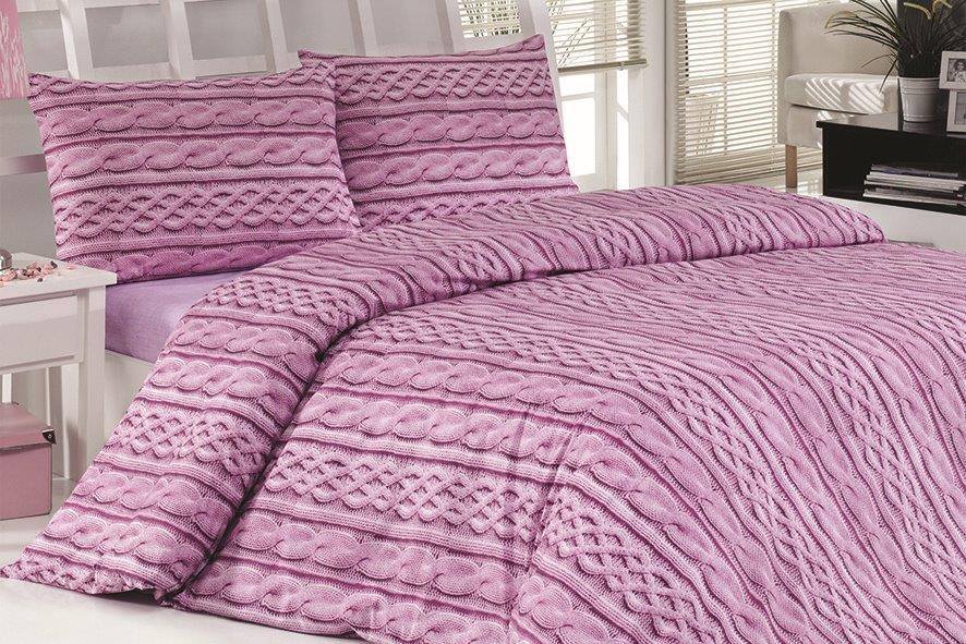 Saténové obliečky 200x220 TWEED lila