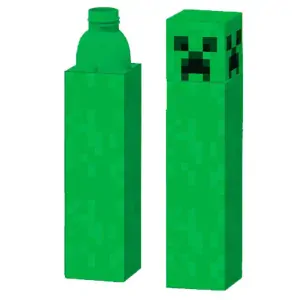 Hranatá fľaša MINECRAFT zelená 650ml