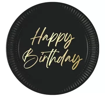 Papierový tanier 23cm HAPPY BIRTHDAY elegant